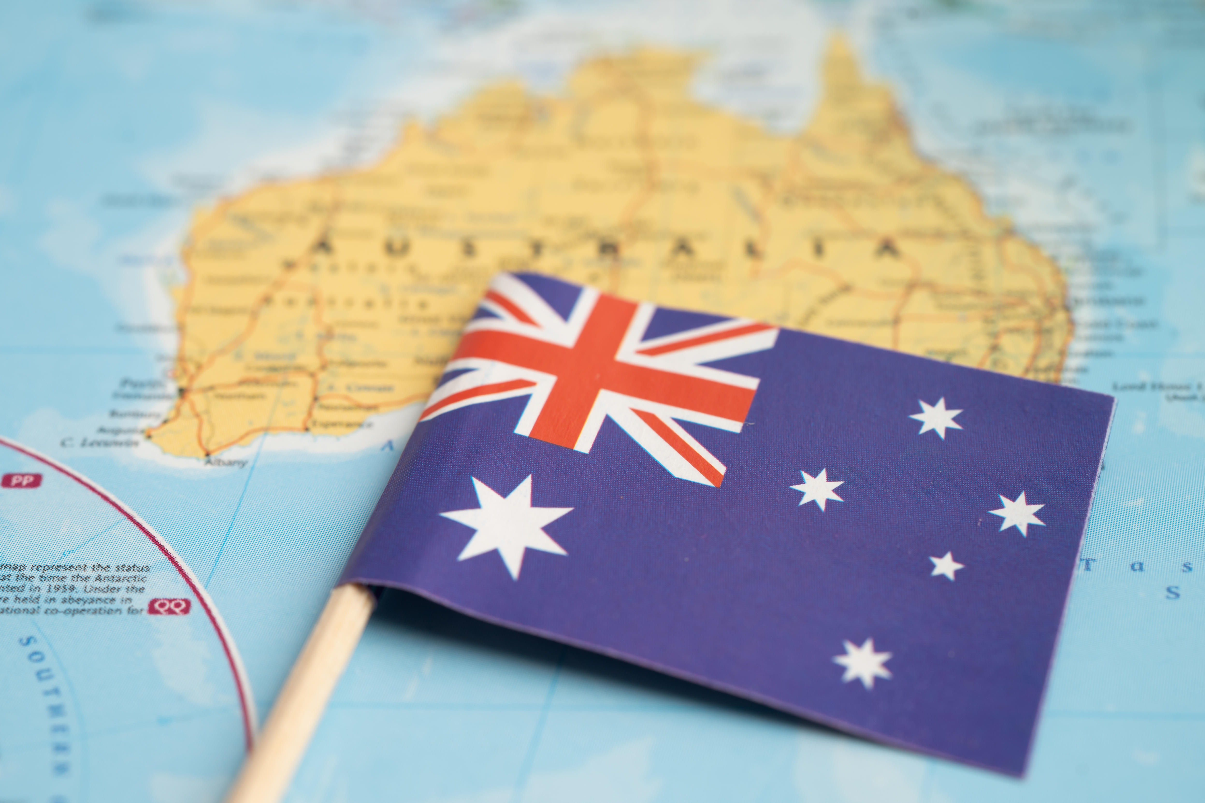 Australian Flag On A Map Of Australia 2026 03 25 06 59 10 Utc